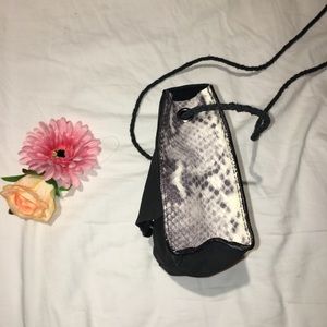 ZARA Snake Skin Leather Flap Crossbody